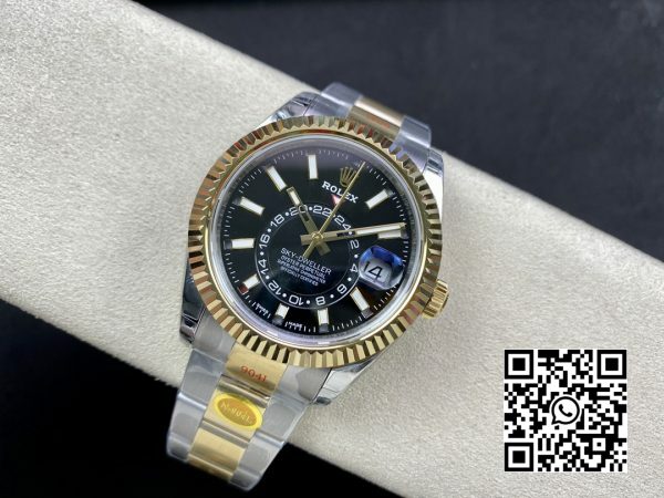 Rolex Skydweller 326933 SSYG Noob Factory Best Edition Black Dial 5 Rolex Skydweller 326933 SS/YG Noob Factory 1:1 Best Edition Black Dial