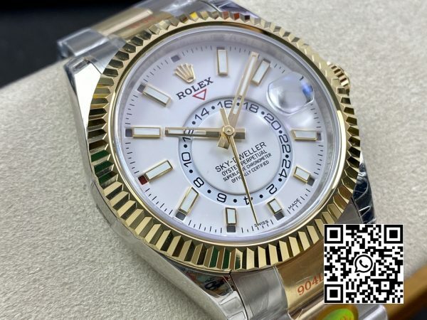 Rolex Skydweller 326933 SSYG Noob Factory Best Edition White Dial 3 Rolex Skydweller 326933 SS/YG Noob Factory 1:1 Best Edition White Dial