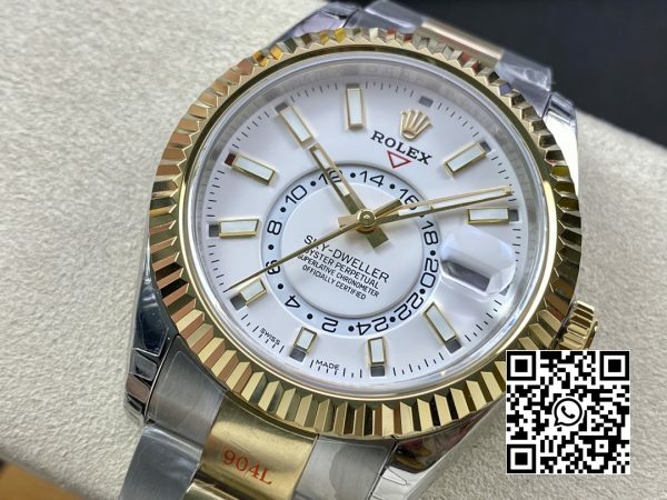 Rolex Skydweller 326933 SSYG Noob Factory Best Edition White Dial 4 Rolex Skydweller 326933 SS/YG Noob Factory 1:1 Best Edition White Dial