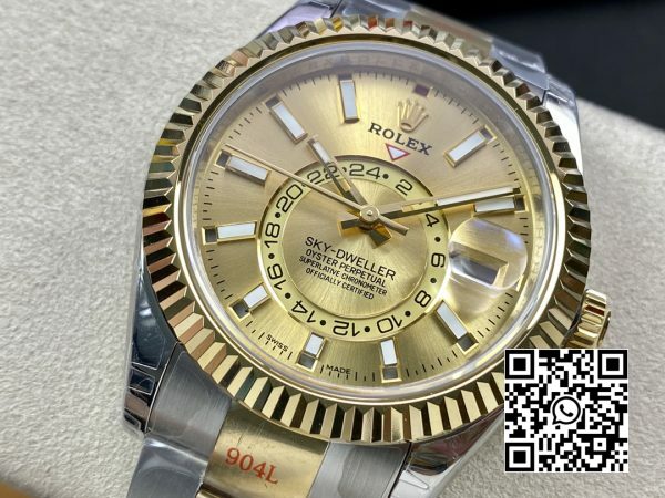 Rolex Skydweller 326933 SSYG Noob Factory Best Edition YG Dial 2 Rolex Skydweller 326933 SS/YG Noob Factory 1:1 Best Edition YG Dial