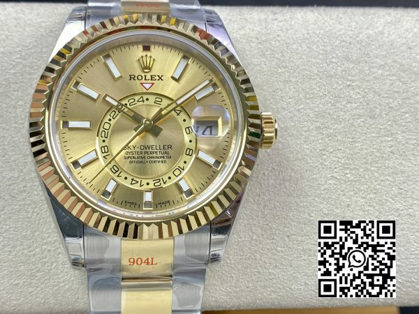 Rolex Skydweller 326933 SSYG Noob Factory Best Edition YG Dial 3 Rolex Skydweller 326933 SS/YG Noob Factory 1:1 Best Edition YG Dial