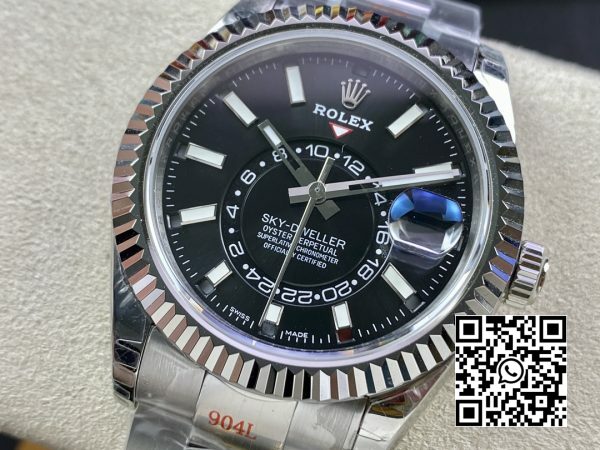 Rolex Skydweller 326934 SS Noob Factory Best Edition Black Dial 4 Rolex Skydweller 326934 SS Noob Factory 1:1 Best Edition Black Dial