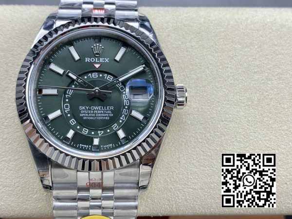 Rolex Skydweller 326934 SS Noob Factory Best Edition Green Dial 2 Rolex Skydweller 326934 SS Noob Factory 1:1 Best Edition Green Dial