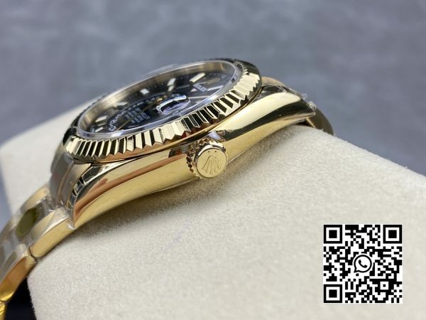 Rolex Skydweller 326938 YG Noob Factory Najlepsza edycja Czarna tarcza 7 Rolex Skydweller 326938 YG Noob Factory 1:1 Najlepsza edycja Czarna tarcza