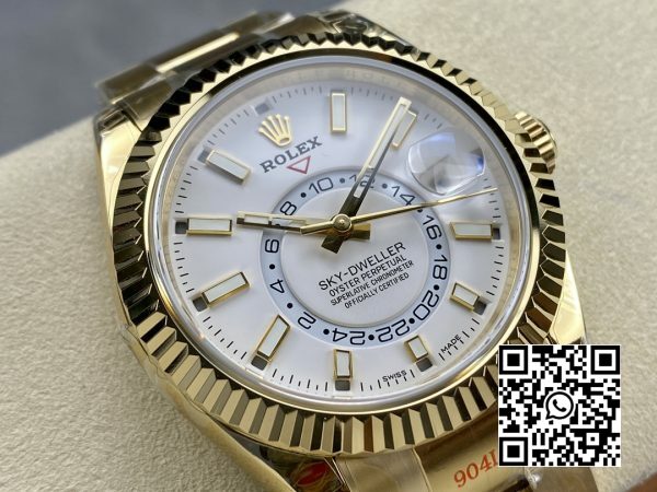 Rolex Skydweller 326938 YG Noob Factory Best Edition White Dial 3 Rolex Skydweller 326938 YG Noob Factory 1:1 Best Edition White Dial