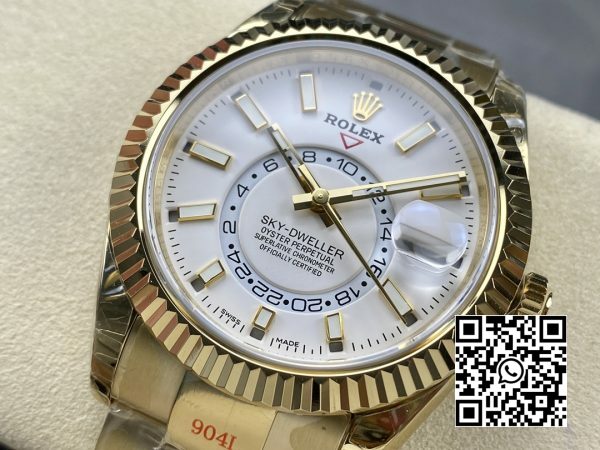 Rolex Skydweller 326938 YG Noob Factory Best Edition White Dial 4 Rolex Skydweller 326938 YG Noob Factory 1:1 Best Edition White Dial