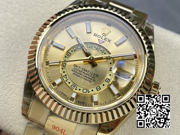 Rolex Skydweller 326938 YG Noob Factory Best Edition YG Dial 4 Rolex Skydweller 326938 YG Noob Factory 1:1 Best Edition YG Dial