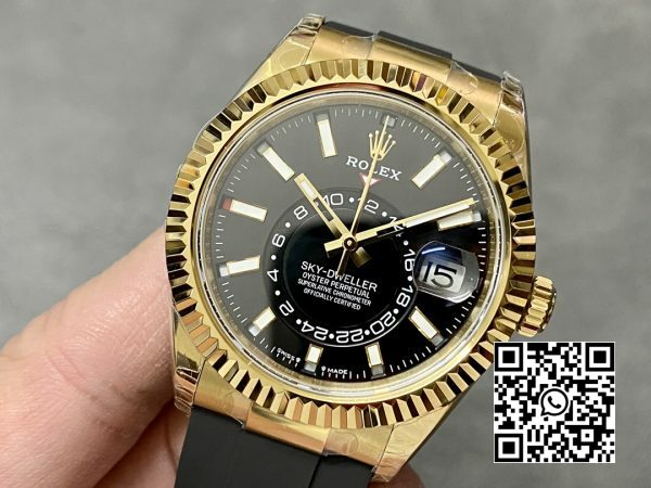 Rolex Skydweller 336238 YG Noob Factory Best Edition Black Dial 4 Rolex Skydweller 336238 YG Noob Factory 1:1 Best Edition Black Dial