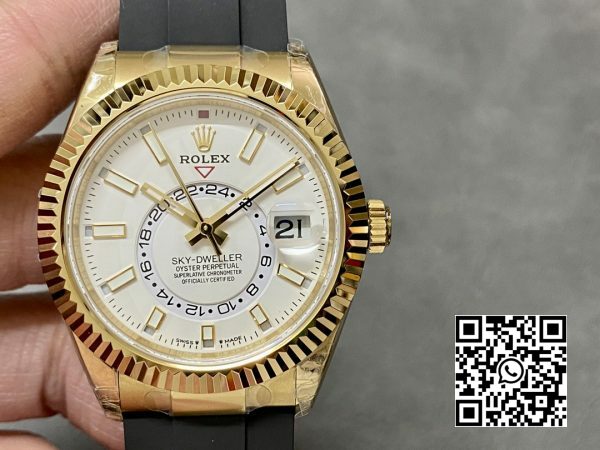 Rolex Skydweller 336238 YG Noob Factory Best Edition White Dial 2 Rolex Skydweller 336238 YG Noob Factory 1:1 Best Edition White Dial