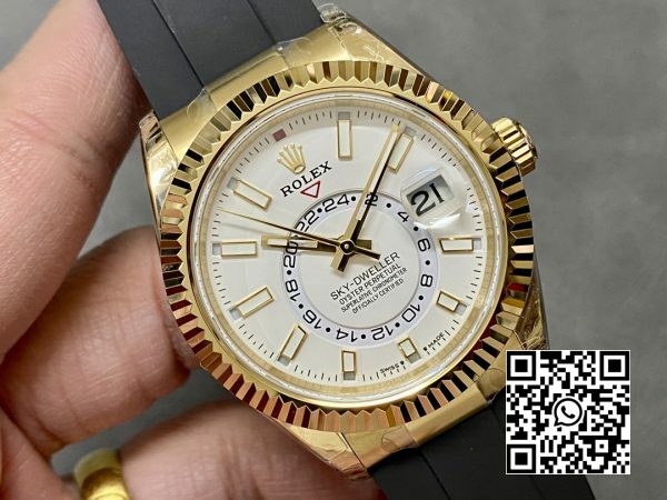 Rolex Skydweller 336238 YG Noob Factory Best Edition White Dial 3 Rolex Skydweller 336238 YG Noob Factory 1:1 Best Edition White Dial