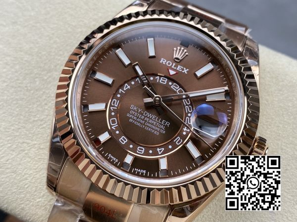 Rolex Skydweller 336935 RG Noob Factory Best Edition Brown Dial 2 Rolex Skydweller 336935 RG Noob Factory 1:1 Best Edition Brown Dial