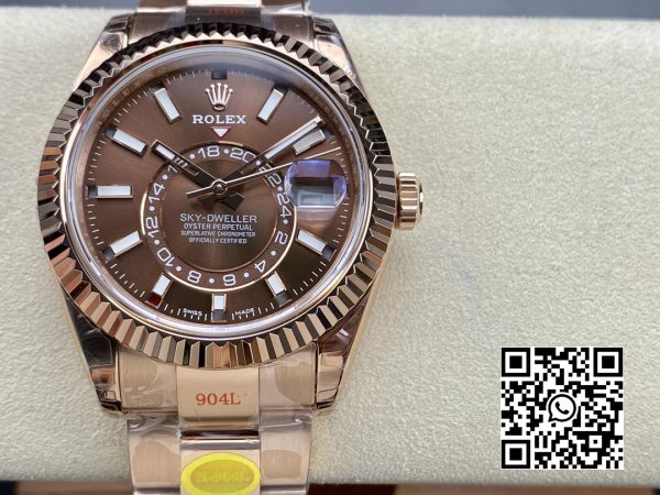 Rolex Skydweller 336935 RG Noob Factory Best Edition Brown Dial 3 Rolex Skydweller 336935 RG Noob Factory 1:1 Best Edition Brown Dial