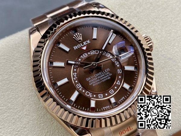 Rolex Skydweller 336935 RG Noob Factory Best Edition Brown Dial 4 Rolex Skydweller 336935 RG Noob Factory 1:1 Best Edition Brown Dial