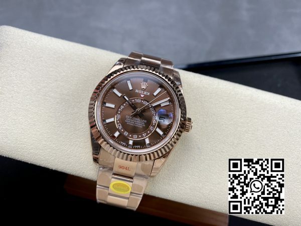 Rolex Skydweller 336935 RG Noob Factory Best Edition Brown Dial 5 Rolex Skydweller 336935 RG Noob Factory 1:1 Best Edition Brown Dial