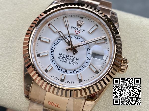 Rolex Skydweller 336935 RG Noob Factory Best Edition White Dial 3 Rolex Skydweller 336935 RG Noob Factory 1:1 Best Edition White Dial