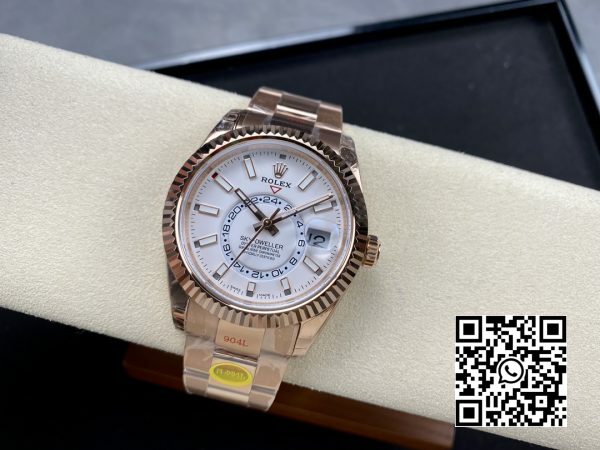 Rolex Skydweller 336935 RG Noob Factory Best Edition White Dial 4 Rolex Skydweller 336935 RG Noob Factory 1:1 Best Edition White Dial