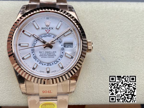 Rolex Skydweller 336935 RG Noob Factory Best Edition White Dial 9 Rolex Skydweller 336935 RG Noob Factory 1:1 Best Edition White Dial