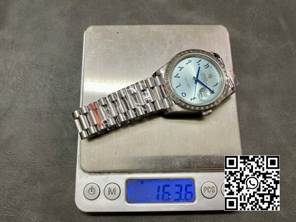 Rolex DayDate 228236 40 mm GM Factory 11 Best Edition Eisblaues Zifferblatt mit Karomuster 1 Rolex DayDate 228236 40 mm GM Factory 1:1 Best Edition Eisblaues Zifferblatt mit Karomuster