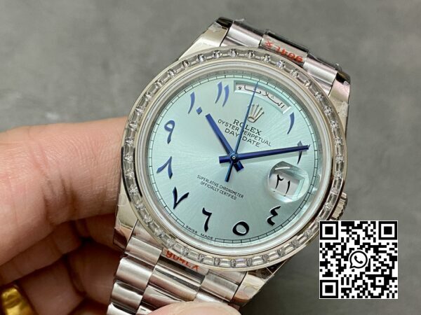 Rolex DayDate 228236 40 mm GM Factory 11 Best Edition Eisblaues Zifferblatt mit Karomuster 4 Rolex DayDate 228236 40 mm GM Factory 1:1 Best Edition Eisblaues Zifferblatt mit Karomuster